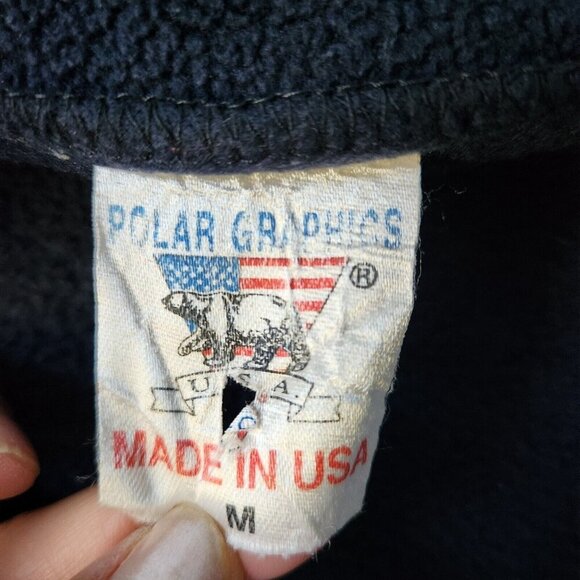 Polar Graphic Vtg Blue Embroidered Maui Hawaii 1/4 Zip Pullover Fleece USA Made - Picture 7 of 14